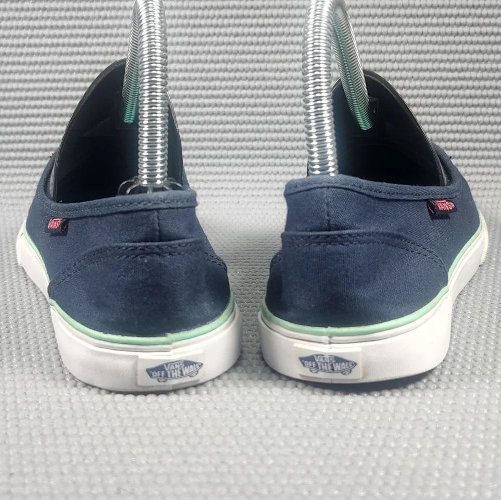 Vans Off The Wall Women's Size 6 Blue White Low Top Classic Shoes TB9C - Picture 4 of 8